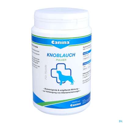 Sie sehen eine Packung Veterinaerprodukte Canina Hunde Knoblauch 700g, Produktbild: 01 Veterinaerprodukte Canina Hunde Knoblauch 700g, A-Nr.: 3202603 - 01