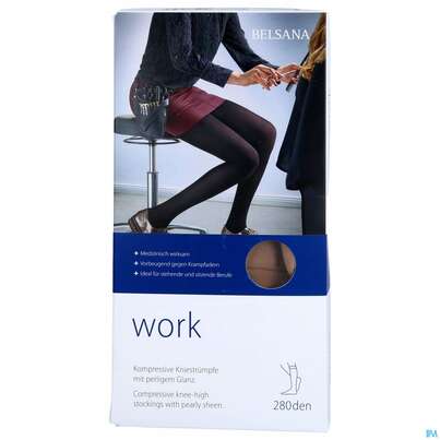 Sie sehen eine Packung Stuetzstruempfe Belsana/work Ag Schenkel Gr S Make-up 2st, Produktbild: 01 Stuetzstruempfe Belsana/work Ag Schenkel Gr S Make-up 2st, A-Nr.: 5225726 - 01