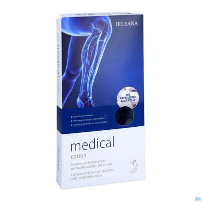 Sie sehen eine Packung Stuetzstruempfe Belsana/medical Cotton Ad Knie Gr M1 36-38 Marine 2st, Produktbild: 03 Stuetzstruempfe Belsana/medical Cotton Ad Knie Gr M1 36-38 Marine 2st, A-Nr.: 5223325 - 03
