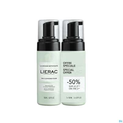 Sie sehen eine Packung Lierac Cleanser/duo The Cleansing Foam 150ml 2st, Produktbild: 02 Lierac Cleanser/duo The Cleansing Foam 150ml 2st, A-Nr.: 5840236 - 02