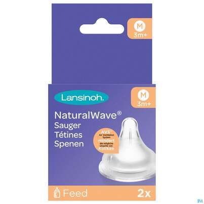 Sie sehen eine Packung Sauger Lansinoh Natural Natuerl.saugmuster Wave Medium Gr M 2st, Produktbild: 02 Sauger Lansinoh Natural Natuerl.saugmuster Wave Medium Gr M 2st, A-Nr.: 4093197 - 02