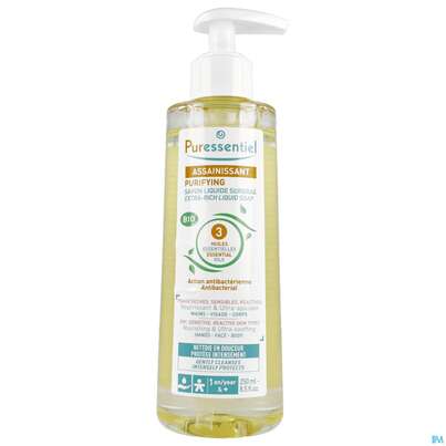 Sie sehen eine Packung Seifen Puressentiel Reinigend Liquid Rueckfettend 250ml, Produktbild: 01 Seifen Puressentiel Reinigend Liquid Rueckfettend 250ml, A-Nr.: 5608404 - 01