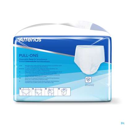 Sie sehen eine Packung Inkontinenz Attends Einmalhosen Pull-ons 6 Xxs 18st, Produktbild: 01 Inkontinenz Attends Einmalhosen Pull-ons 6 Xxs 18st, A-Nr.: 5630088 - 01