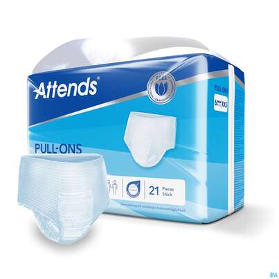 Sie sehen eine Packung Inkontinenz Attends Einmalhosen Pull-ons 6 Xxs 18st, Produktbild: 02 Inkontinenz Attends Einmalhosen Pull-ons 6 Xxs 18st, A-Nr.: 5630088 - 02