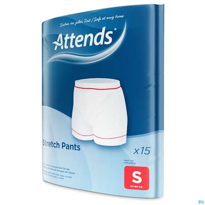 Sie sehen eine Packung Inkontinenz Attends Stretch Pants Netzhosen S 15st, Produktbild: 03 Inkontinenz Attends Stretch Pants Netzhosen S 15st, A-Nr.: 3429531 - 03