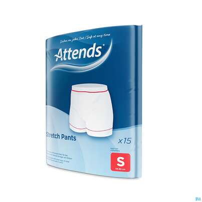 Sie sehen eine Packung Inkontinenz Attends Stretch Pants Netzhosen S 15st, Produktbild: 04 Inkontinenz Attends Stretch Pants Netzhosen S 15st, A-Nr.: 3429531 - 04