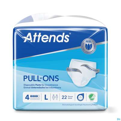 Sie sehen eine Packung Inkontinenz Attends/pull-ons Pants/einmalhosen 4 Large 88st, Produktbild: 01 Inkontinenz Attends/pull-ons Pants/einmalhosen 4 Large 88st, A-Nr.: 5603714 - 01