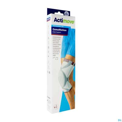 Sie sehen eine Packung Kniegelenksbandagen Actimove/genumotion Oben 44-47cm/unten 34-37 Gr 3 M 7346813 1st, Produktbild: 02 Kniegelenksbandagen Actimove/genumotion Oben 44-47cm/unten 34-37 Gr 3 M 7346813 1st, A-Nr.: 5059854 - 02