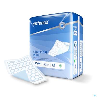 Sie sehen eine Packung Krankenunterlagen Attends Cover Dri Plus 80x 90cm 120st, Produktbild: 03 Krankenunterlagen Attends Cover Dri Plus 80x 90cm 120st, A-Nr.: 3428997 - 03