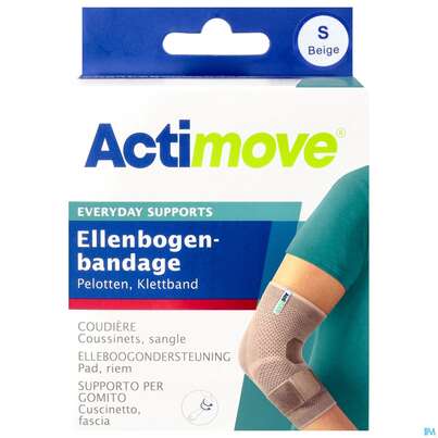 Sie sehen eine Packung Ellbogenbandagen Actimove/everyday Support +pelotte 20-23cm Groesse S 75614 1st, Produktbild: 01 Ellbogenbandagen Actimove/everyday Support +pelotte 20-23cm Groesse S 75614 1st, A-Nr.: 5263626 - 01