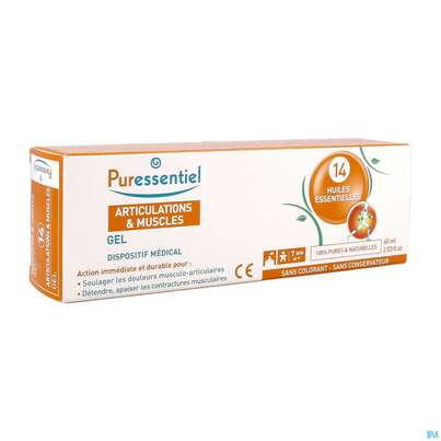 Sie sehen eine Packung Gelenk +muskel Puressentiel Gel 60ml, Produktbild: 03 Gelenk +muskel Puressentiel Gel 60ml, A-Nr.: 5608522 - 03