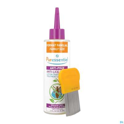 Sie sehen eine Packung Anti-laeuse Puressentiel Behandlungslotion +kamm 200ml, Produktbild: 04 Anti-laeuse Puressentiel Behandlungslotion +kamm 200ml, A-Nr.: 5716683 - 04