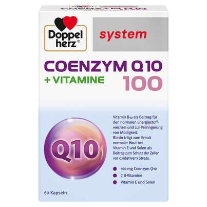 Sie sehen eine Packung Doppelherz system COENZYM Q10 100 + VITAMINE, Produktbild: 01 Doppelherz system COENZYM Q10 100 + VITAMINE, A-Nr.: 5677635 - 01