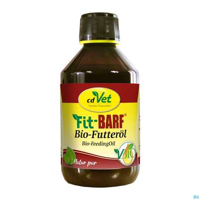 Sie sehen eine Packung Veterinaerprodukte Fit-barf Bio-futteroel 250ml, Produktbild: 01 Veterinaerprodukte Fit-barf Bio-futteroel 250ml, A-Nr.: 5221220 - 01