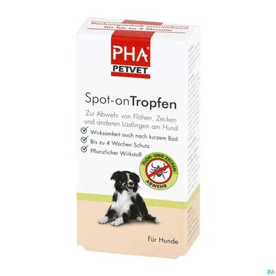 Sie sehen eine Packung Veterinaerprodukte Pha Tropfen F Hunde Spot On 2x 2m 1pk, Produktbild: 01 Veterinaerprodukte Pha Tropfen F Hunde Spot On 2x 2m 1pk, A-Nr.: 5199911 - 01