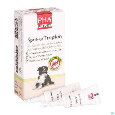 Sie sehen eine Packung Veterinaerprodukte Pha Tropfen F Hunde Spot On 2x 2m 1pk, Produktbild: 04 Veterinaerprodukte Pha Tropfen F Hunde Spot On 2x 2m 1pk, A-Nr.: 5199911 - 04
