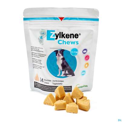 Sie sehen eine Packung Veterinaerprodukte Zylkene/chews Ergaenzungsfuttermittel Hunde 225 14st, Produktbild: 01 Veterinaerprodukte Zylkene/chews Ergaenzungsfuttermittel Hunde 225 14st, A-Nr.: 4887649 - 01