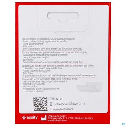 Sie sehen eine Packung Vlieskompressen Cutisoft/leukoplast Steril 7,5x 7,5cm 79995 12st, Produktbild: 04 Vlieskompressen Cutisoft/leukoplast Steril 7,5x 7,5cm 79995 12st, A-Nr.: 4736086 - 04