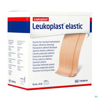 Sie sehen eine Packung Wundpflaster Leukoplast/elastic Meterware 5mx 6cm 7929804 1st, Produktbild: 02 Wundpflaster Leukoplast/elastic Meterware 5mx 6cm 7929804 1st, A-Nr.: 4803782 - 02