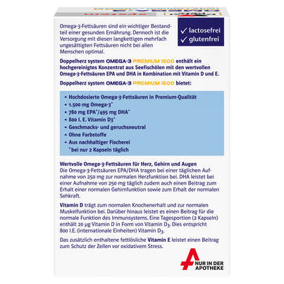 Sie sehen eine Packung Doppelherz system OMEGA-3 PREMIUM 1500 HERZ + GEHIRN + ABWEHR, Produktbild: 04 Doppelherz system OMEGA-3 PREMIUM 1500 HERZ + GEHIRN + ABWEHR, A-Nr.: 5677397 - 04