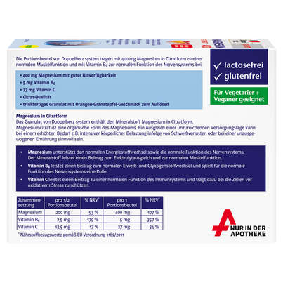 Doppelherz system MAGNESIUM 400 CITRAT Trinkgranulat, A-Nr.: 4137173 - 04