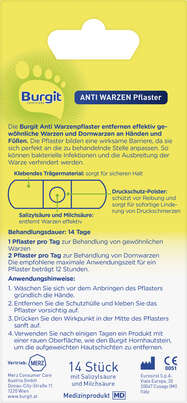 Sie sehen eine Packung Burgit Anti Warzen Pflaster, Produktbild: 03 Burgit Anti Warzen Pflaster, A-Nr.: 5431868 - 03