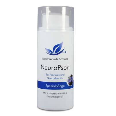 Sie sehen eine Packung NeuroPsori Spezialpflege Creme - Bei Neurodermitis und Psoriasis100ml, Produktbild: 01 NeuroPsori Spezialpflege Creme - Bei Neurodermitis und Psoriasis100ml, A-Nr.: 3326860 - 01
