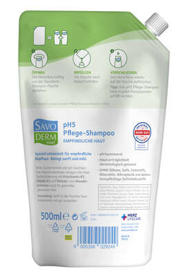 Savoderm med EMPFINDLICHE HAUT pH5 Shampoo Nachfüllbeutel 500ml, A-Nr.: 5876777 - 02