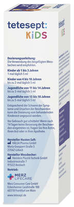 Sie sehen eine Packung Tetesept KIDS Husten Saft, Produktbild: 07 Tetesept KIDS Husten Saft, A-Nr.: 5929947 - 07