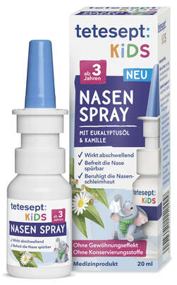 Sie sehen eine Packung Tetesept KIDS Nasen Spray, Produktbild: 02 Tetesept KIDS Nasen Spray, A-Nr.: 5929953 - 02
