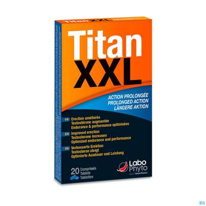 Sie sehen eine Packung Titan Xxl Tabl Verzoegerte Freisetz. Z Erhoehung Testosteron Verbesserung Erektion 20st, Produktbild: 02 Titan Xxl Tabl Verzoegerte Freisetz. Z Erhoehung Testosteron Verbesserung Erektion 20st, A-Nr.: 5848048 - 02
