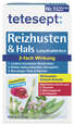 Sie sehen eine Packung tetesept Reizhusten & Hals Lutschtabletten 20Stk, Produktbild: 01 tetesept Reizhusten & Hals Lutschtabletten 20Stk, A-Nr.: 4137799 - 01