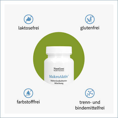 Sie sehen eine Packung NatuGena Makroaktiv Kapseln, Produktbild: 03 NatuGena Makroaktiv Kapseln, A-Nr.: 5178286 - 03