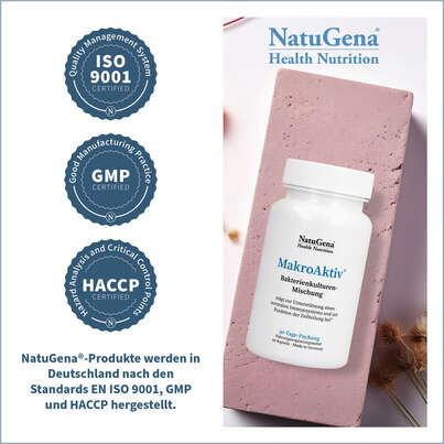 Sie sehen eine Packung NatuGena Makroaktiv Kapseln, Produktbild: 06 NatuGena Makroaktiv Kapseln, A-Nr.: 5178286 - 06