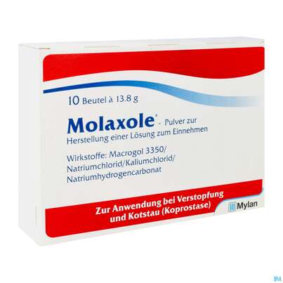 Sie sehen eine Packung Molaxole Pulver lösung.z.einnehmen Beutel 10st, Produktbild: 02 Molaxole Pulver lösung.z.einnehmen Beutel 10st, A-Nr.: 3761107 - 02
