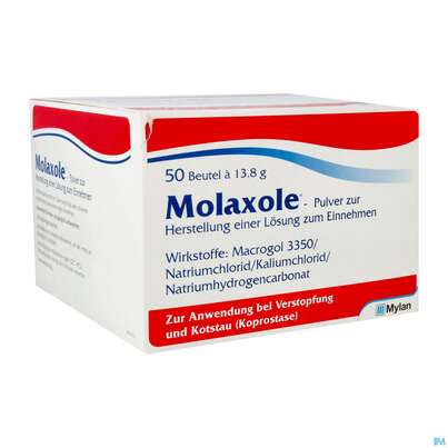 Sie sehen eine Packung Molaxole Pulver lösung.z.einnehmen Beutel 50st, Produktbild: 02 Molaxole Pulver lösung.z.einnehmen Beutel 50st, A-Nr.: 3761136 - 02