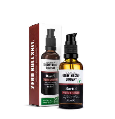 Sie sehen eine Packung Brooklyn Soap Company Bartöl 50ml, Produktbild: 01 Brooklyn Soap Company Bartöl 50ml, A-Nr.: 5723329 - 01