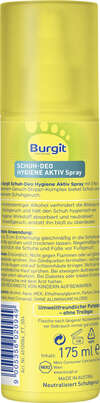 Sie sehen eine Packung Burgit Schuh-Deo Hygiene-Spray 175ml, Produktbild: 02 Burgit Schuh-Deo Hygiene-Spray 175ml, A-Nr.: 4595906 - 02