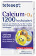 Sie sehen eine Packung tetesept Calcium+ D3 1200, Produktbild: 01 tetesept Calcium+ D3 1200, A-Nr.: 5074960 - 01