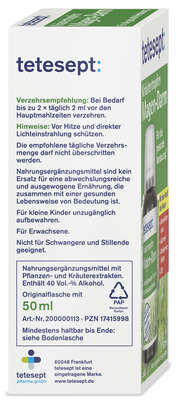 Sie sehen eine Packung Tetesept Kräutertropfen Magen-Darm 50ml, Produktbild: 03 Tetesept Kräutertropfen Magen-Darm 50ml, A-Nr.: 5664822 - 03