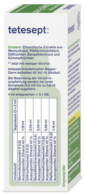 Sie sehen eine Packung Tetesept Kräutertropfen Magen-Darm 50ml, Produktbild: 05 Tetesept Kräutertropfen Magen-Darm 50ml, A-Nr.: 5664822 - 05