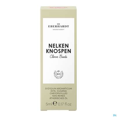 Sie sehen eine Packung Aetherische Oele Dr.eberhardt Bio Nelkenknospen 5ml, Produktbild: 01 Aetherische Oele Dr.eberhardt Bio Nelkenknospen 5ml, A-Nr.: 5765440 - 01