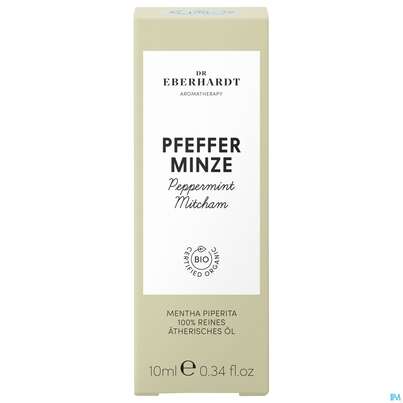 Sie sehen eine Packung Aetherische Oele Dr.eberhardt Bio Pfefferm Mitcham 10ml, Produktbild: 02 Aetherische Oele Dr.eberhardt Bio Pfefferm Mitcham 10ml, A-Nr.: 5765569 - 02