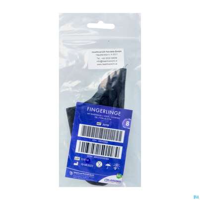 Sie sehen eine Packung Fingerlinge Nappaleder -healthcare24 Gr 8 Ju 50 1st, Produktbild: 02 Fingerlinge Nappaleder -healthcare24 Gr 8 Ju 50 1st, A-Nr.: 2801744 - 02