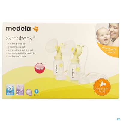 Sie sehen eine Packung Medela Symphony/doppelpumpset Personalfit+ Gr.s 21mm 1st, Produktbild: 01 Medela Symphony/doppelpumpset Personalfit+ Gr.s 21mm 1st, A-Nr.: 5409490 - 01