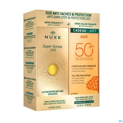Sie sehen eine Packung Nuxe Super Serum Age Defying Concentrate 30ml +sun Melt Creme F50 50ml Face 1pk, Produktbild: 02 Nuxe Super Serum Age Defying Concentrate 30ml +sun Melt Creme F50 50ml Face 1pk, A-Nr.: 5880738 - 02