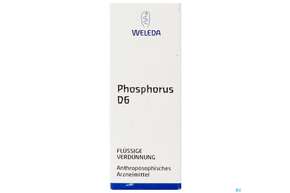 Sie sehen eine Packung Phosphorus -weleda Dilution D 6 20ml, Produktbild: 01 Phosphorus -weleda Dilution D 6 20ml, A-Nr.: 0710888 - 01