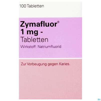 Sie sehen eine Packung Zymafluor Tabl 1mg 100st, Produktbild: 01 Zymafluor Tabl 1mg 100st, A-Nr.: 0067352 - 01