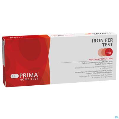 Sie sehen eine Packung Diagnostika U.zubehoer Prima Iron Fer Eisen Test Nachweis Ferritinwerte In Vollblutproben 1st, Produktbild: 02 Diagnostika U.zubehoer Prima Iron Fer Eisen Test Nachweis Ferritinwerte In Vollblutproben 1st, A-Nr.: 5771699 - 02