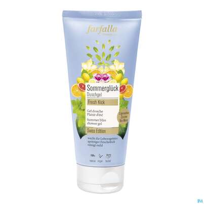Sie sehen eine Packung Farfalla Duschgel Sommerglueck 200ml, Produktbild: 01 Farfalla Duschgel Sommerglueck 200ml, A-Nr.: 5831160 - 01